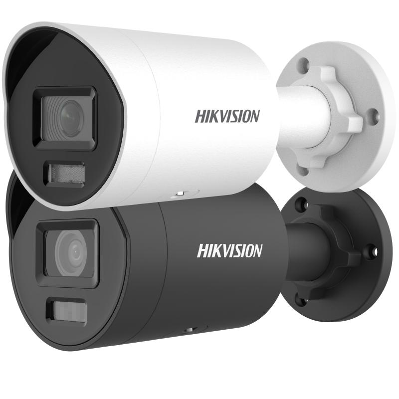 Hikvision DS-2CD2047G2H-LIU 4 MP Smart Hybrid Light ColorVu mini bullet camera in white and black